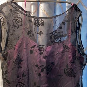 Purple and Black Sheer Dress